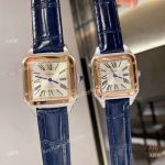 Low Price Replica Cartier Santos-dumont watches 2-Tone Rose Gold Silver Dial
